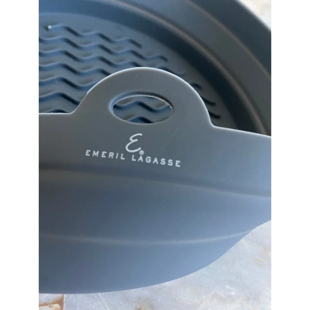 Emeril Lagasse Silicone Air Fryer Liner Round Gray Reusable Non-Stick Basket